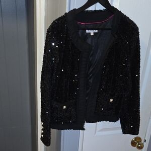 Nanette Lepore Black Sequin Blazer